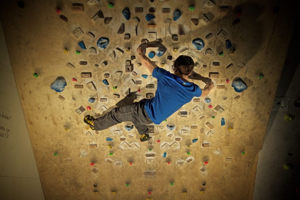 Man climbing on the systems board